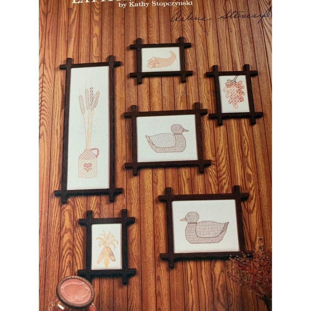 Lattice Lace Autumn Cross Stitch Design Book Cute Vintage Patterns By Kathy Stop